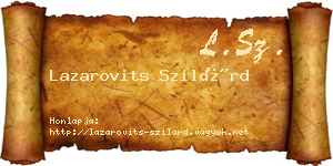 Lazarovits Szilárd névjegykártya